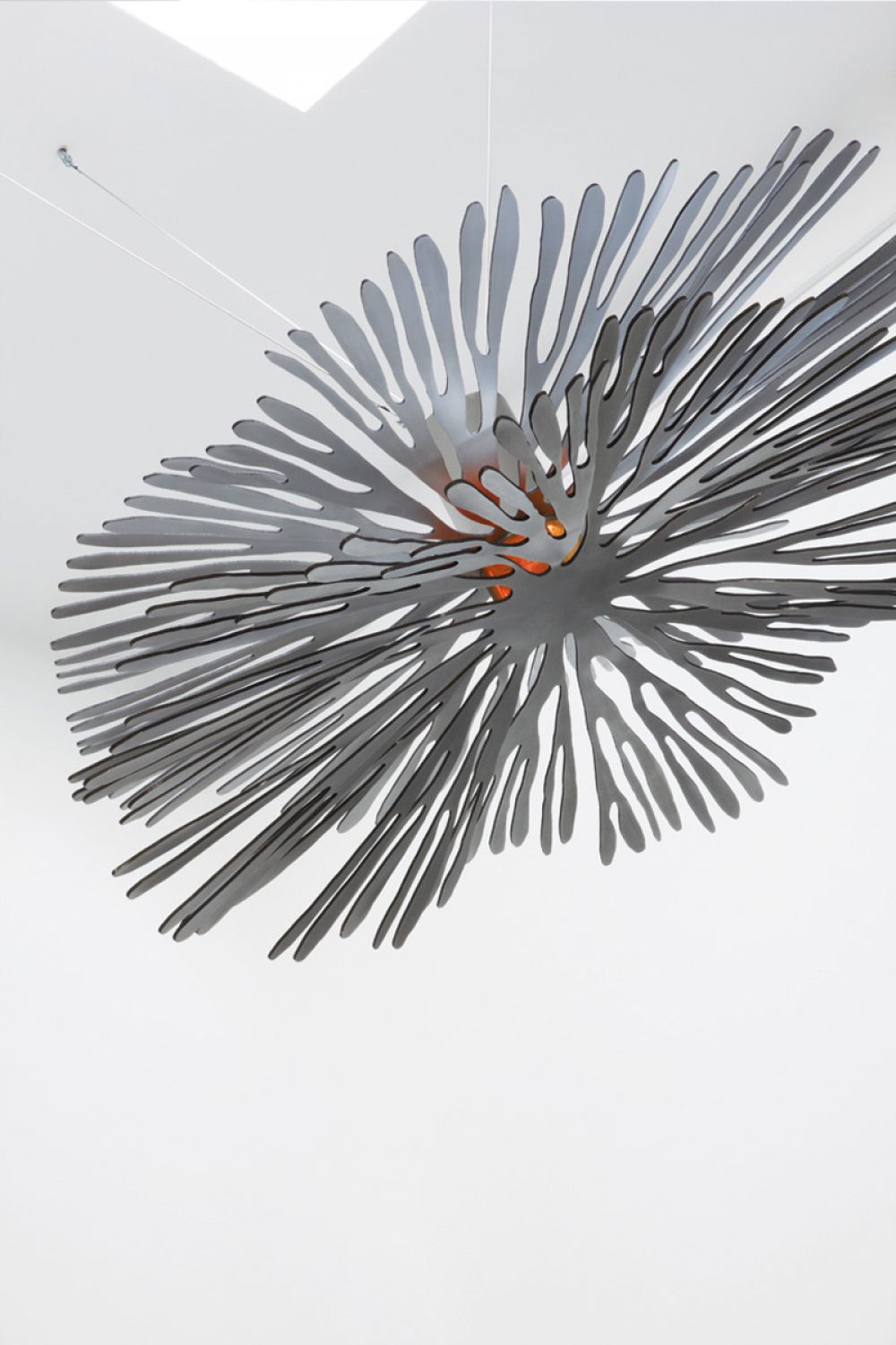 ANEMONE Stainless Steel Sculptural air installation : Stainless Steel - Brass - Satinated finish